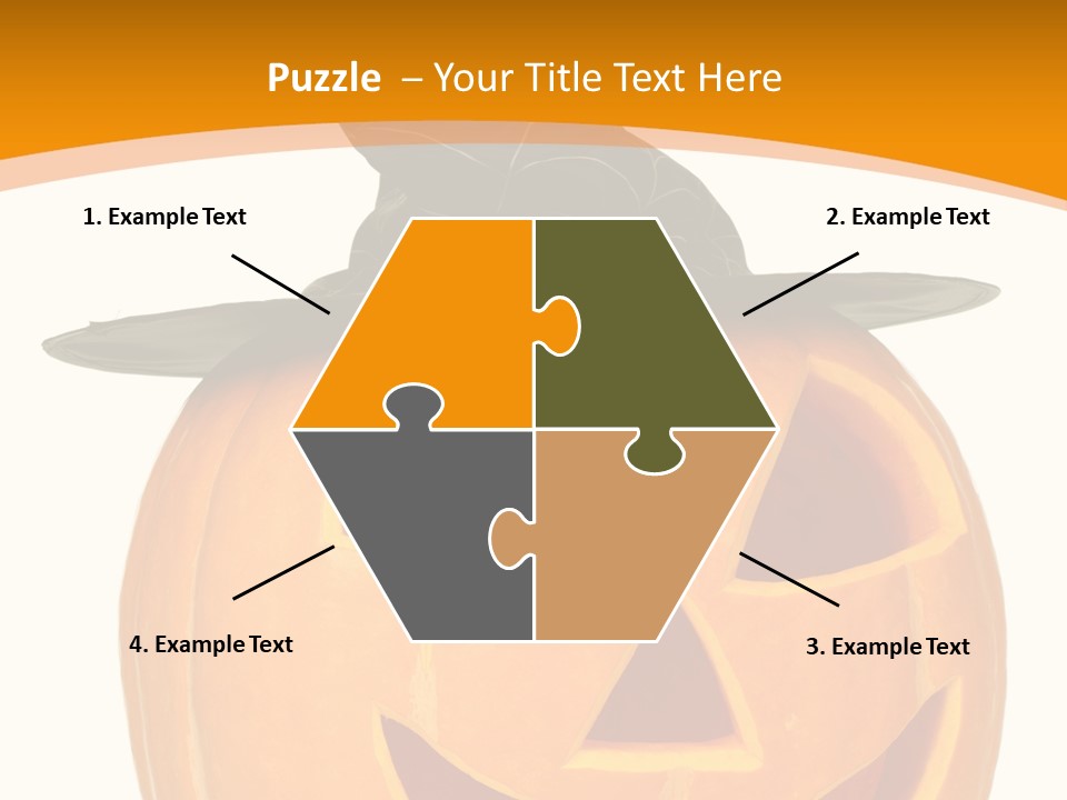 A Pumpkin With A Witches Hat On Top Of It PowerPoint Template