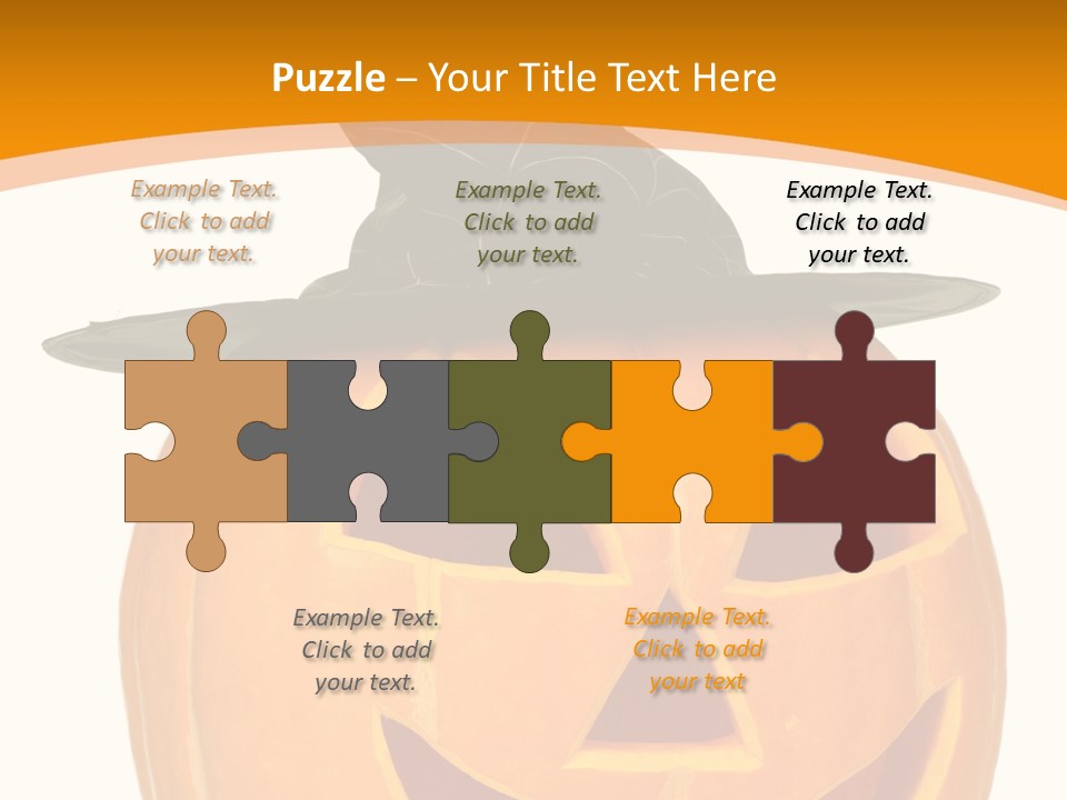 A Pumpkin With A Witches Hat On Top Of It PowerPoint Template