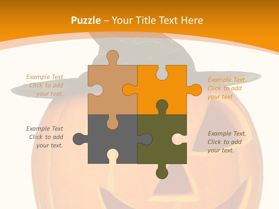 A Pumpkin With A Witches Hat On Top Of It PowerPoint Template