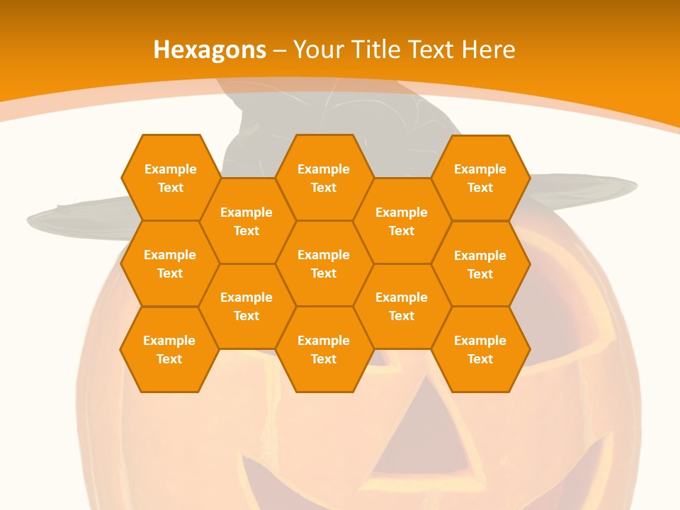 A Pumpkin With A Witches Hat On Top Of It PowerPoint Template