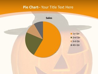 A Pumpkin With A Witches Hat On Top Of It PowerPoint Template