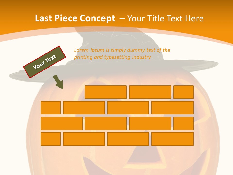 A Pumpkin With A Witches Hat On Top Of It PowerPoint Template