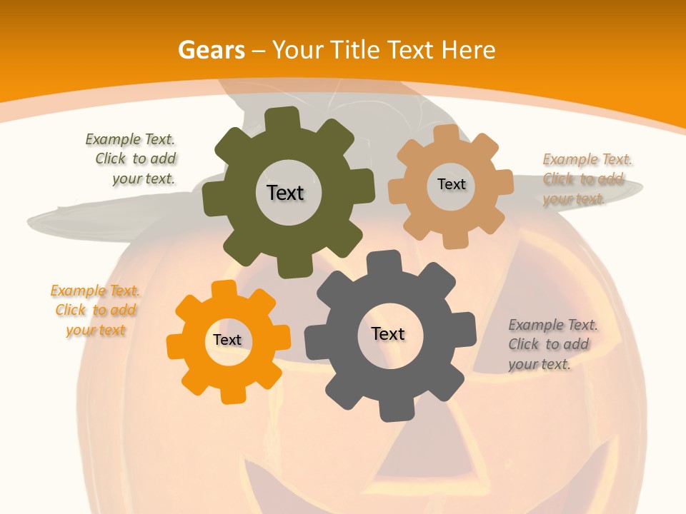 A Pumpkin With A Witches Hat On Top Of It PowerPoint Template