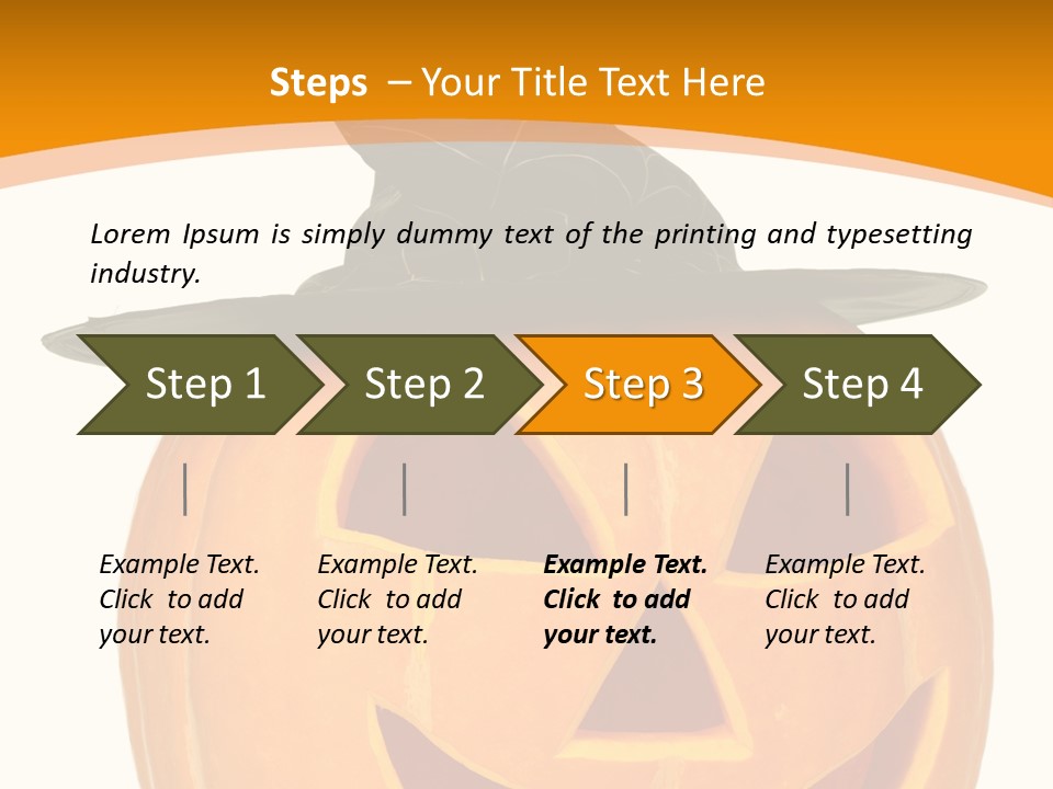 A Pumpkin With A Witches Hat On Top Of It PowerPoint Template