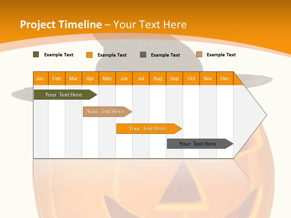 A Pumpkin With A Witches Hat On Top Of It PowerPoint Template