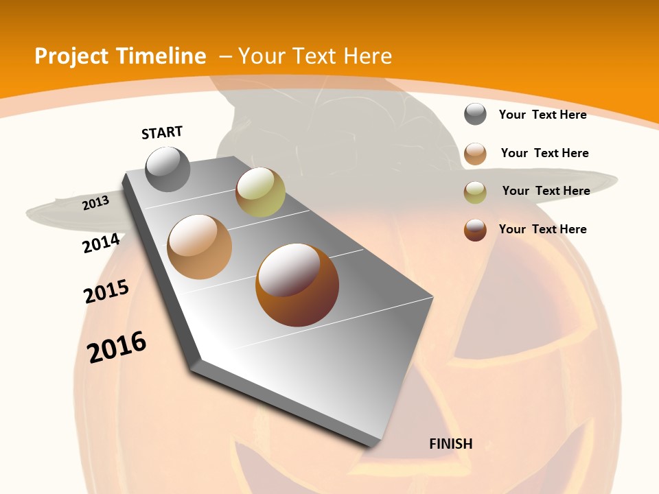 A Pumpkin With A Witches Hat On Top Of It PowerPoint Template