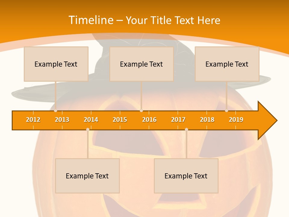 A Pumpkin With A Witches Hat On Top Of It PowerPoint Template