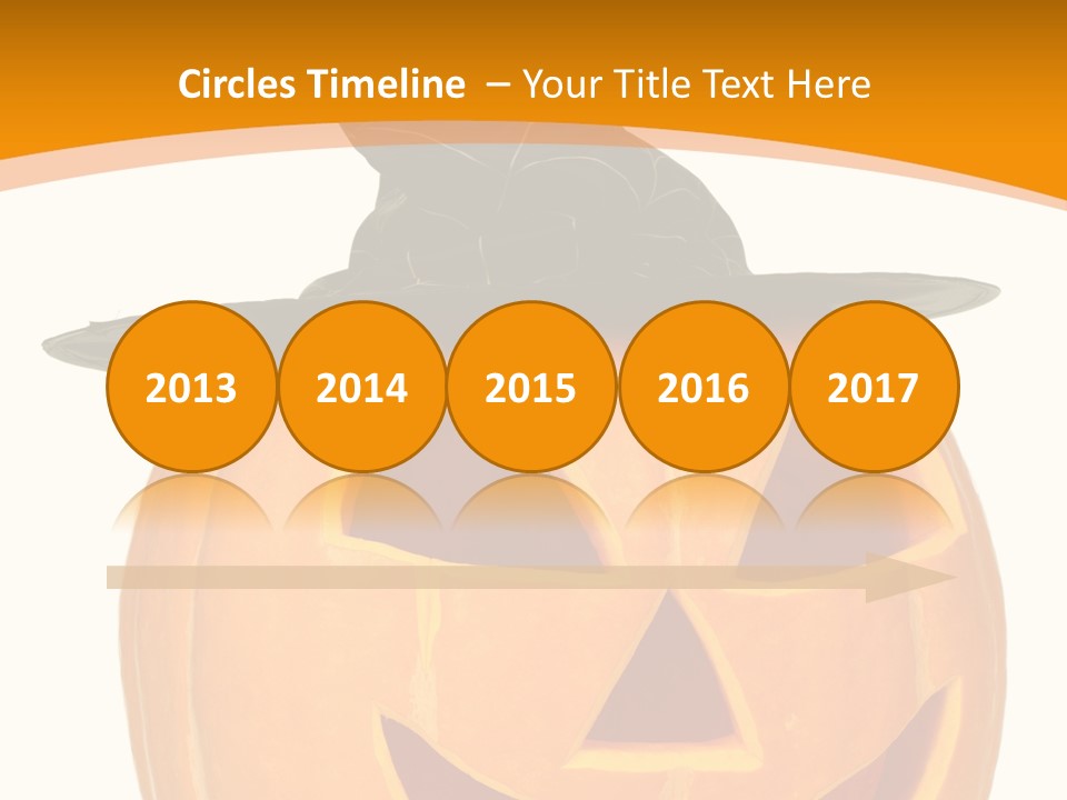 A Pumpkin With A Witches Hat On Top Of It PowerPoint Template
