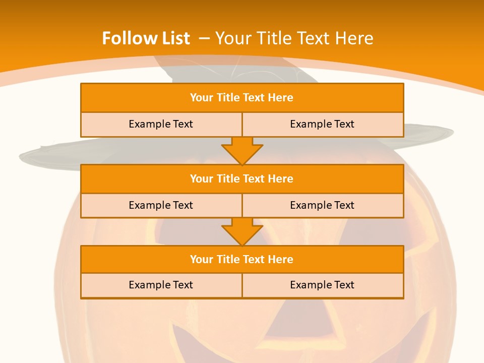 A Pumpkin With A Witches Hat On Top Of It PowerPoint Template