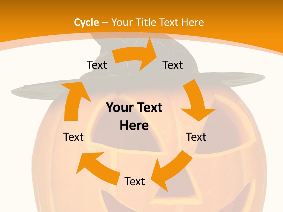 A Pumpkin With A Witches Hat On Top Of It PowerPoint Template