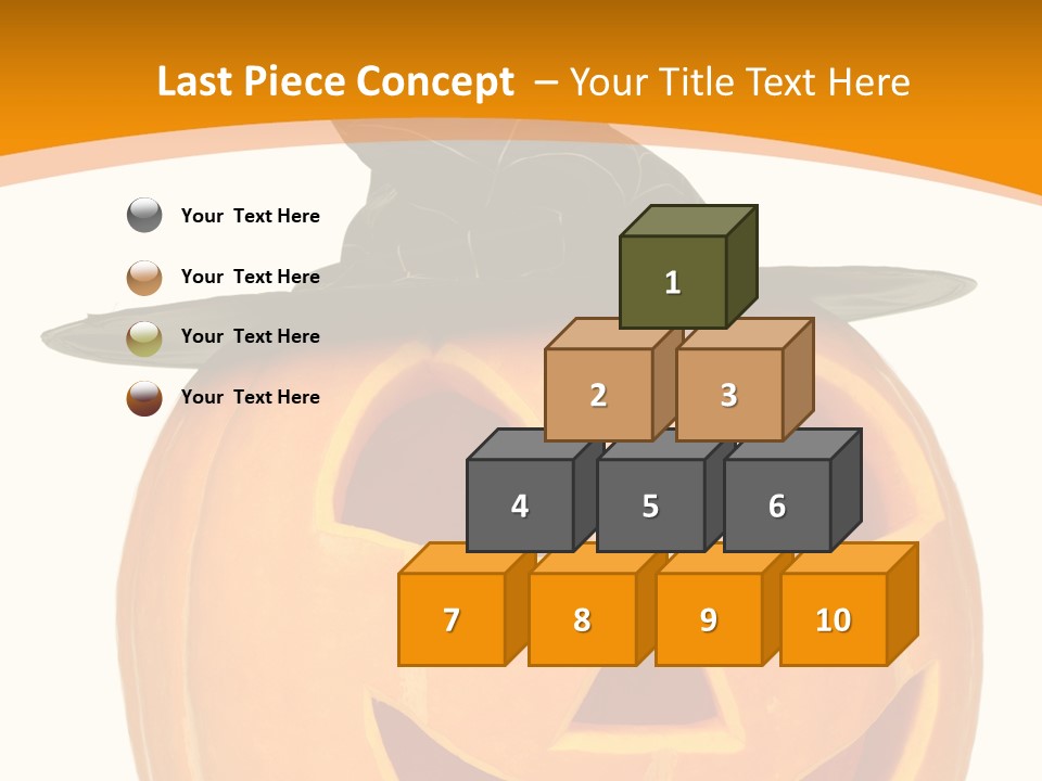 A Pumpkin With A Witches Hat On Top Of It PowerPoint Template