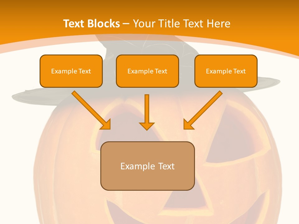 A Pumpkin With A Witches Hat On Top Of It PowerPoint Template