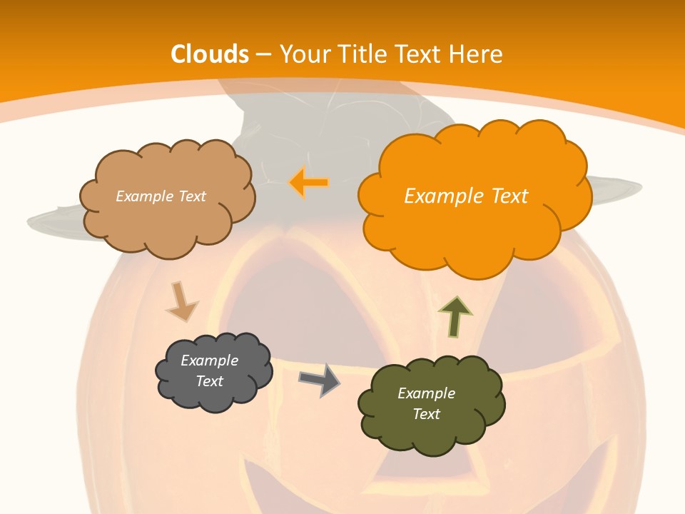 A Pumpkin With A Witches Hat On Top Of It PowerPoint Template