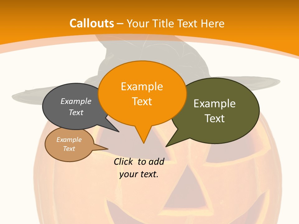 A Pumpkin With A Witches Hat On Top Of It PowerPoint Template