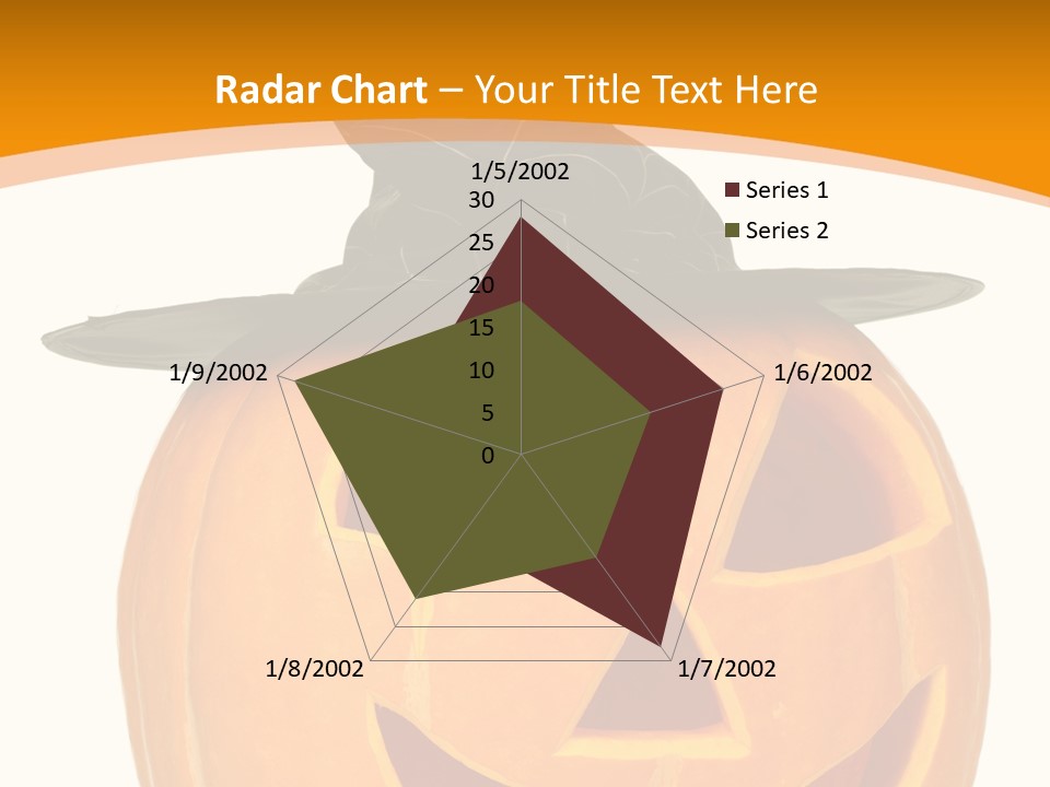 A Pumpkin With A Witches Hat On Top Of It PowerPoint Template