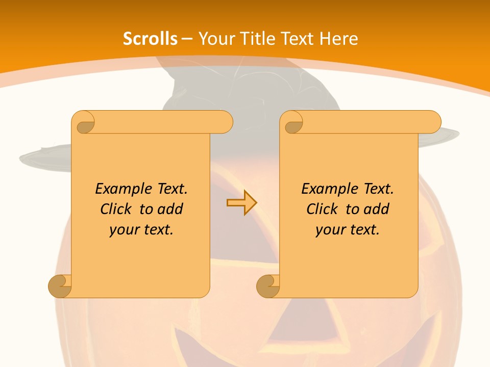 A Pumpkin With A Witches Hat On Top Of It PowerPoint Template