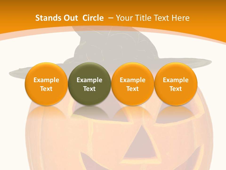 A Pumpkin With A Witches Hat On Top Of It PowerPoint Template