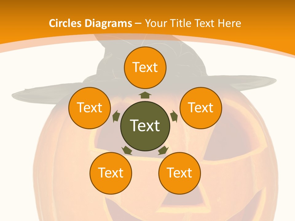 A Pumpkin With A Witches Hat On Top Of It PowerPoint Template