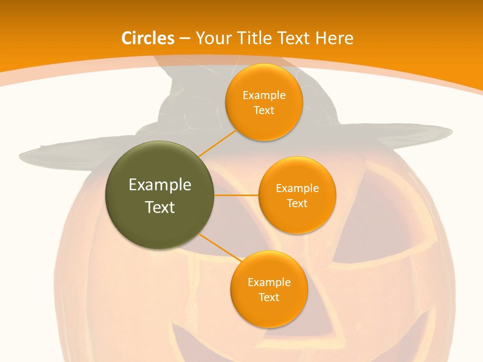 A Pumpkin With A Witches Hat On Top Of It PowerPoint Template