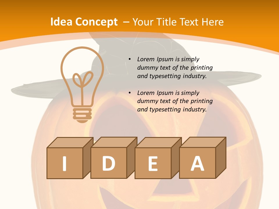 A Pumpkin With A Witches Hat On Top Of It PowerPoint Template