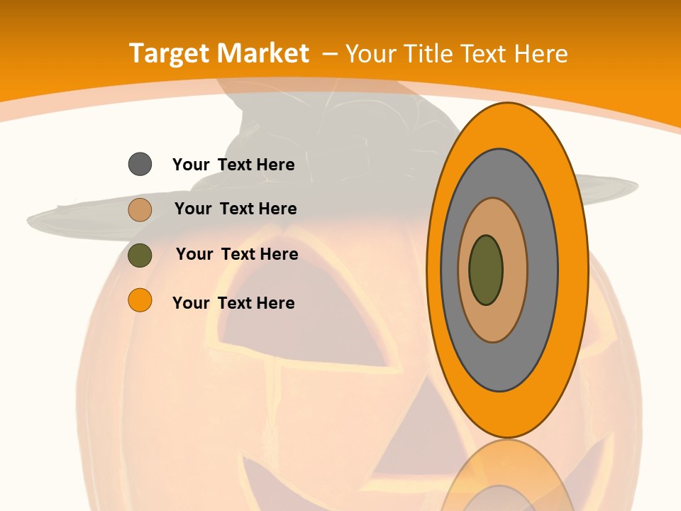 A Pumpkin With A Witches Hat On Top Of It PowerPoint Template