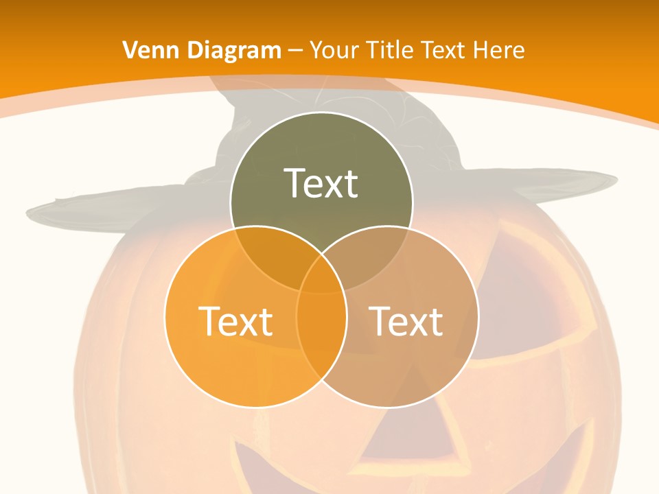 A Pumpkin With A Witches Hat On Top Of It PowerPoint Template