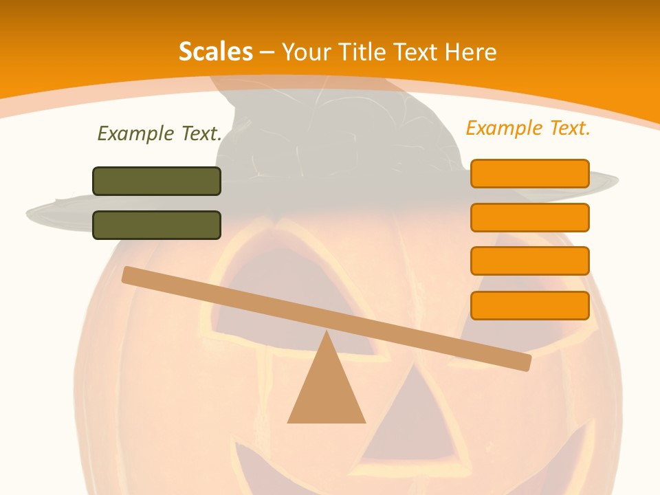 A Pumpkin With A Witches Hat On Top Of It PowerPoint Template