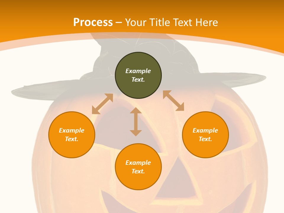 A Pumpkin With A Witches Hat On Top Of It PowerPoint Template