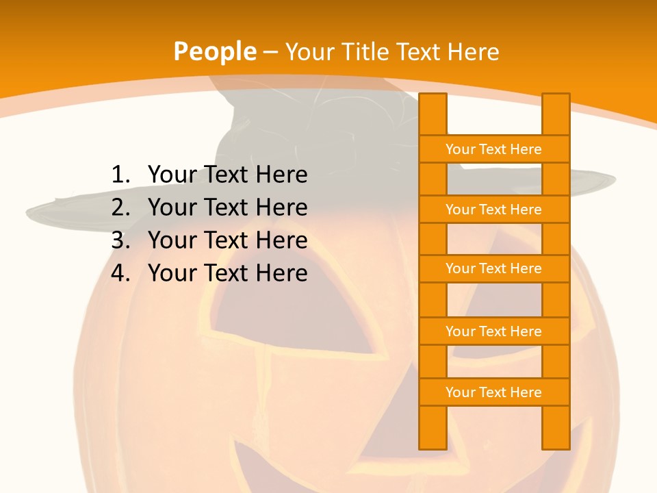 A Pumpkin With A Witches Hat On Top Of It PowerPoint Template