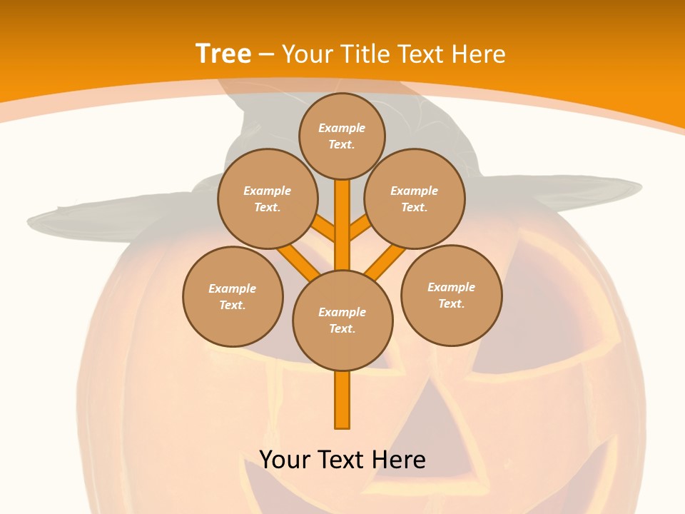 A Pumpkin With A Witches Hat On Top Of It PowerPoint Template