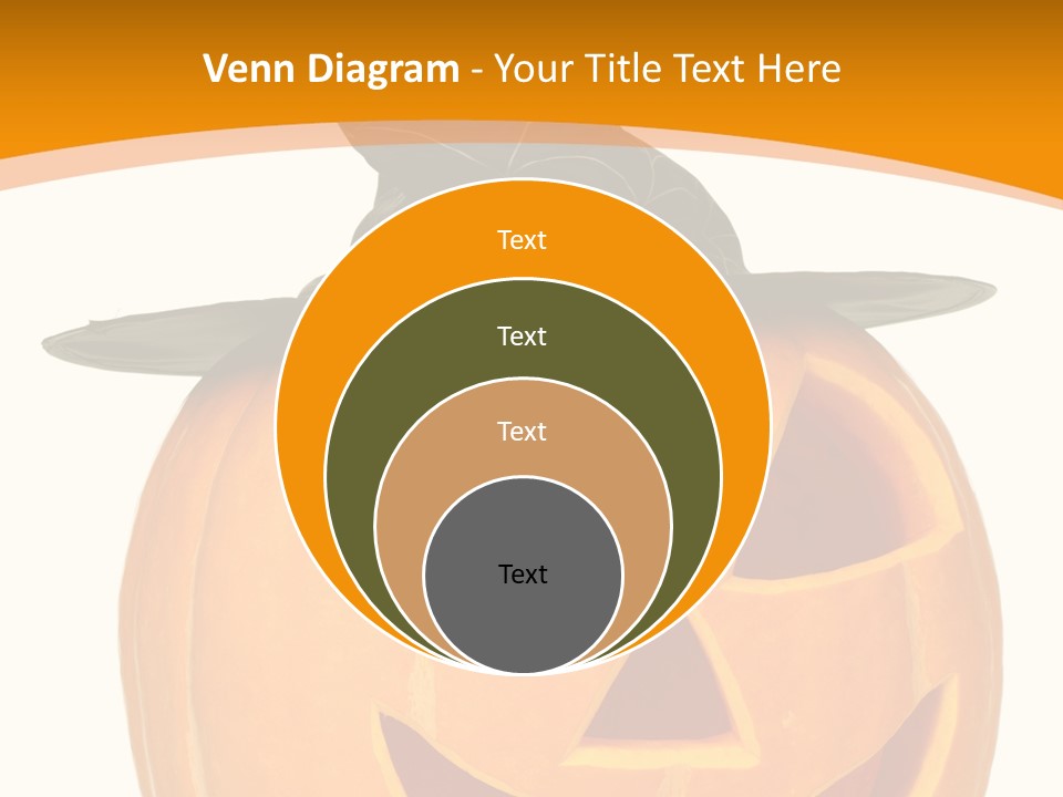 A Pumpkin With A Witches Hat On Top Of It PowerPoint Template