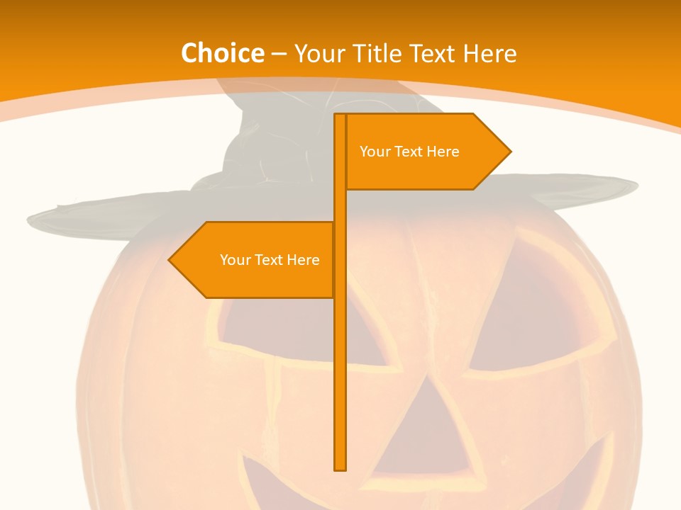 A Pumpkin With A Witches Hat On Top Of It PowerPoint Template