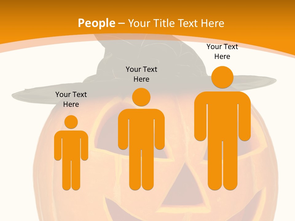 A Pumpkin With A Witches Hat On Top Of It PowerPoint Template