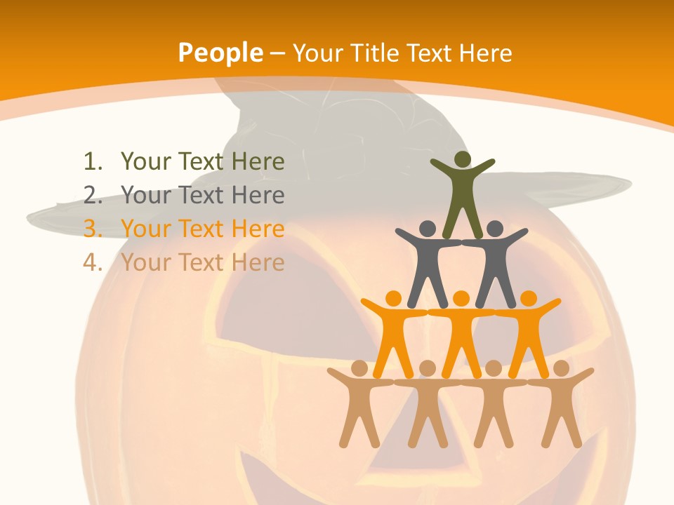 A Pumpkin With A Witches Hat On Top Of It PowerPoint Template