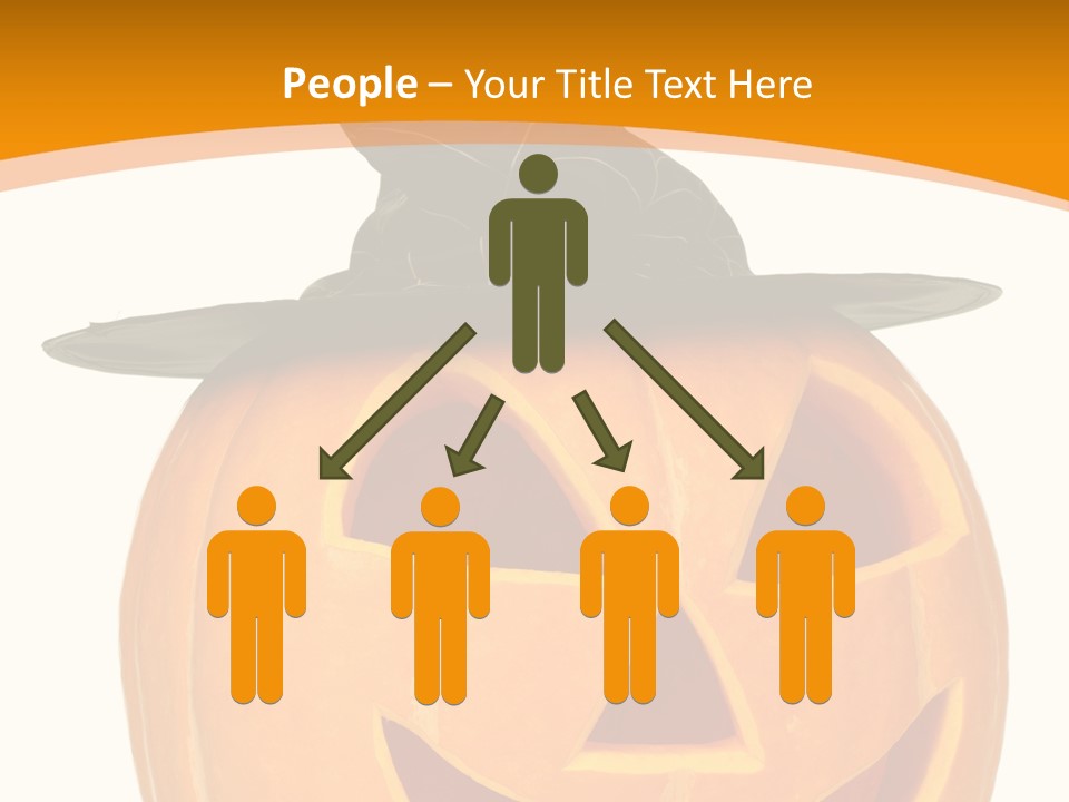 A Pumpkin With A Witches Hat On Top Of It PowerPoint Template