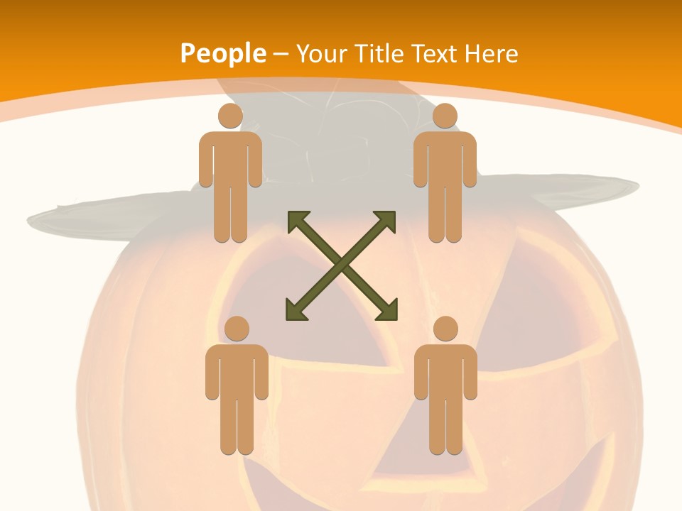 A Pumpkin With A Witches Hat On Top Of It PowerPoint Template