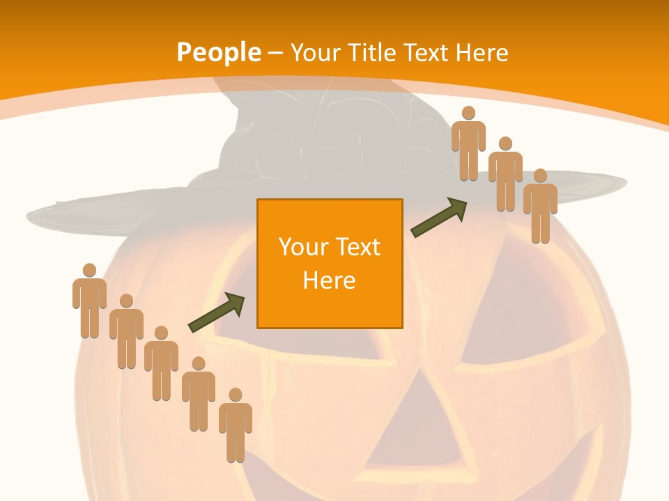 A Pumpkin With A Witches Hat On Top Of It PowerPoint Template