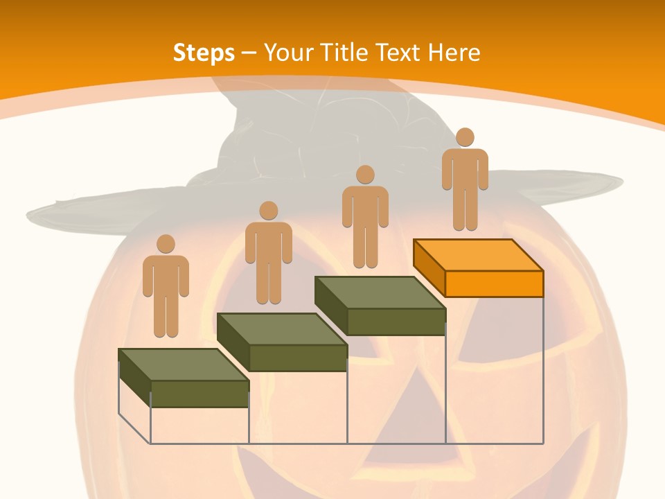 A Pumpkin With A Witches Hat On Top Of It PowerPoint Template