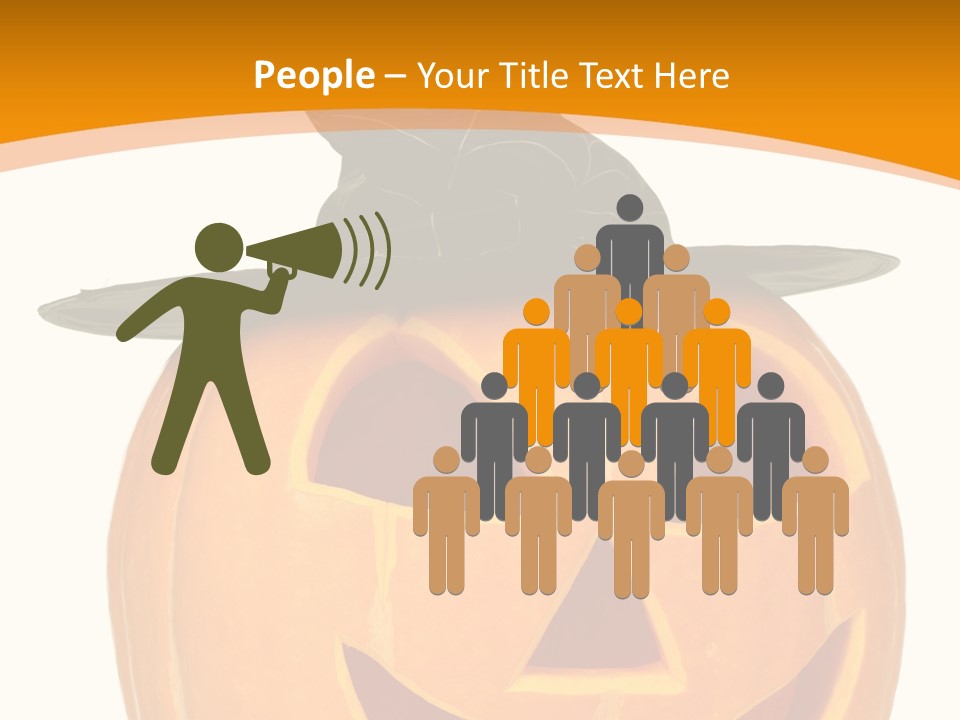 A Pumpkin With A Witches Hat On Top Of It PowerPoint Template
