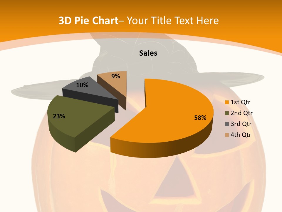 A Pumpkin With A Witches Hat On Top Of It PowerPoint Template