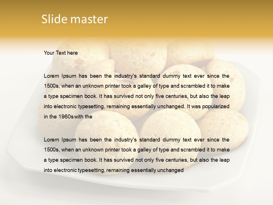 A White Plate Filled With Food On Top Of A Table PowerPoint Template