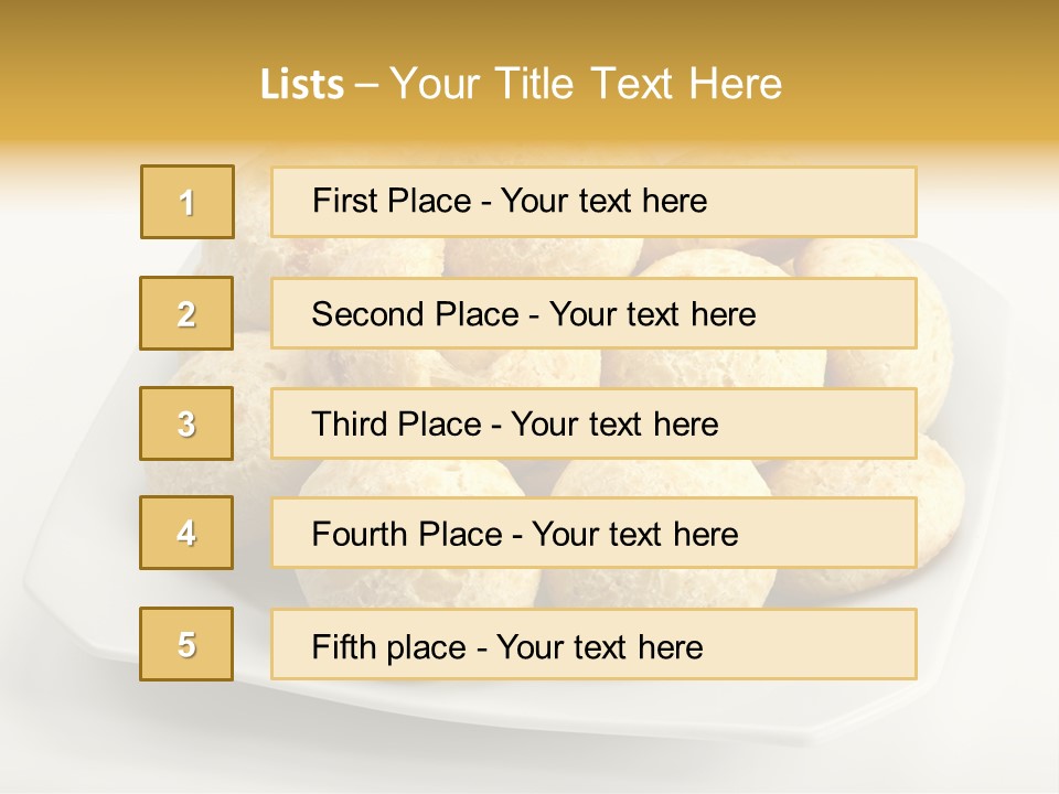 A White Plate Filled With Food On Top Of A Table PowerPoint Template