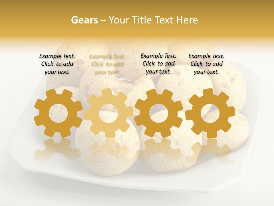 A White Plate Filled With Food On Top Of A Table PowerPoint Template