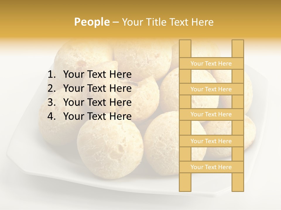 A White Plate Filled With Food On Top Of A Table PowerPoint Template