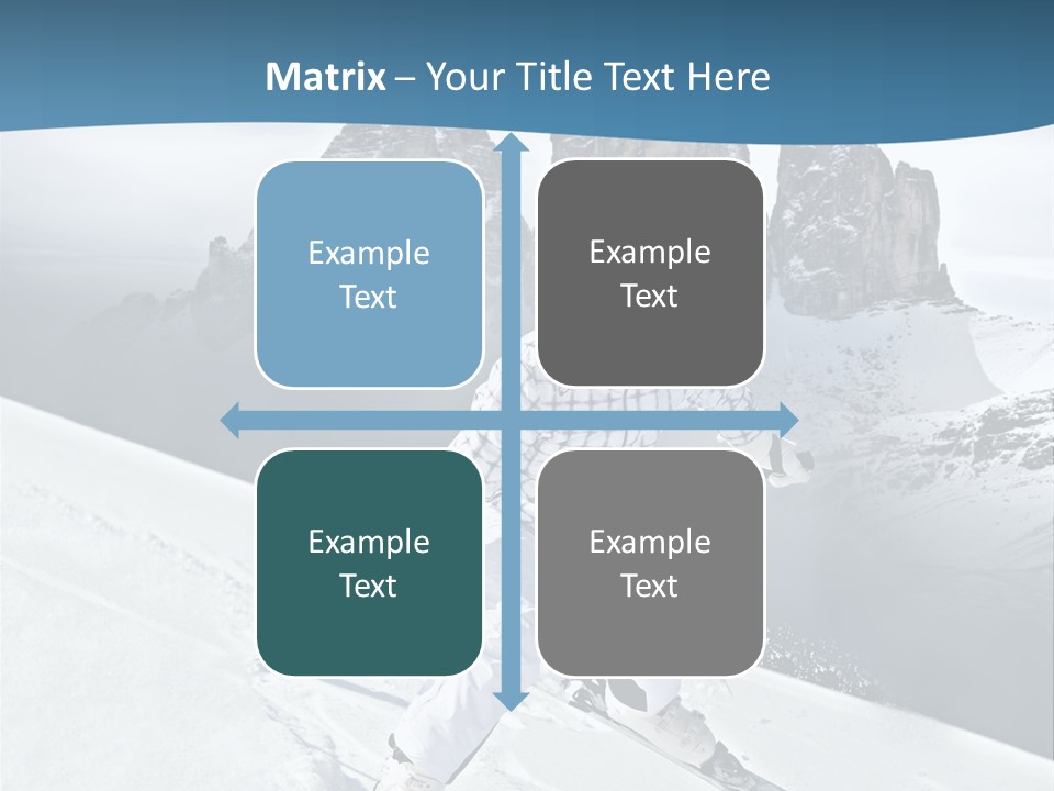 A Woman Skiing Down A Mountain With Mountains In The Background PowerPoint Template