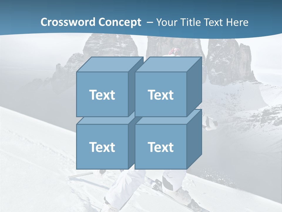 A Woman Skiing Down A Mountain With Mountains In The Background PowerPoint Template