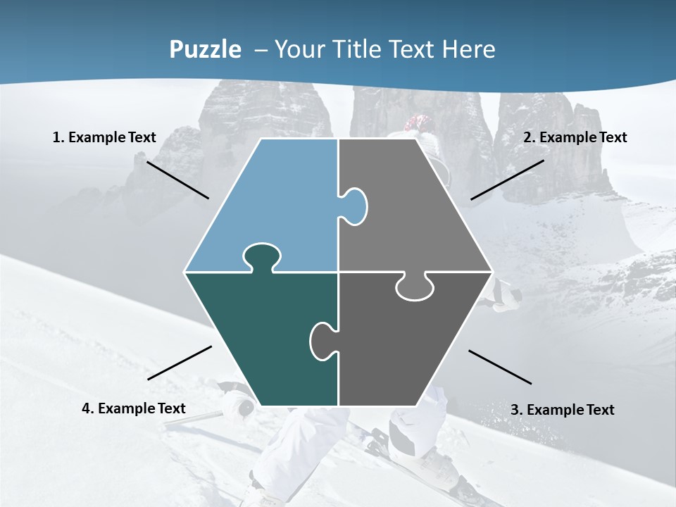 A Woman Skiing Down A Mountain With Mountains In The Background PowerPoint Template