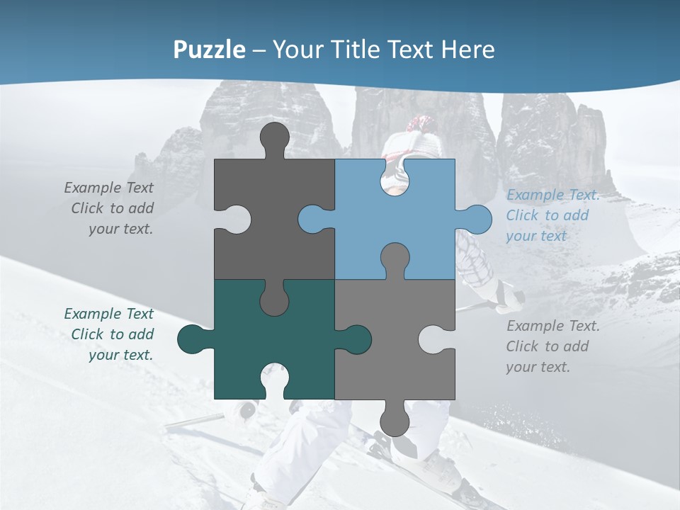 A Woman Skiing Down A Mountain With Mountains In The Background PowerPoint Template