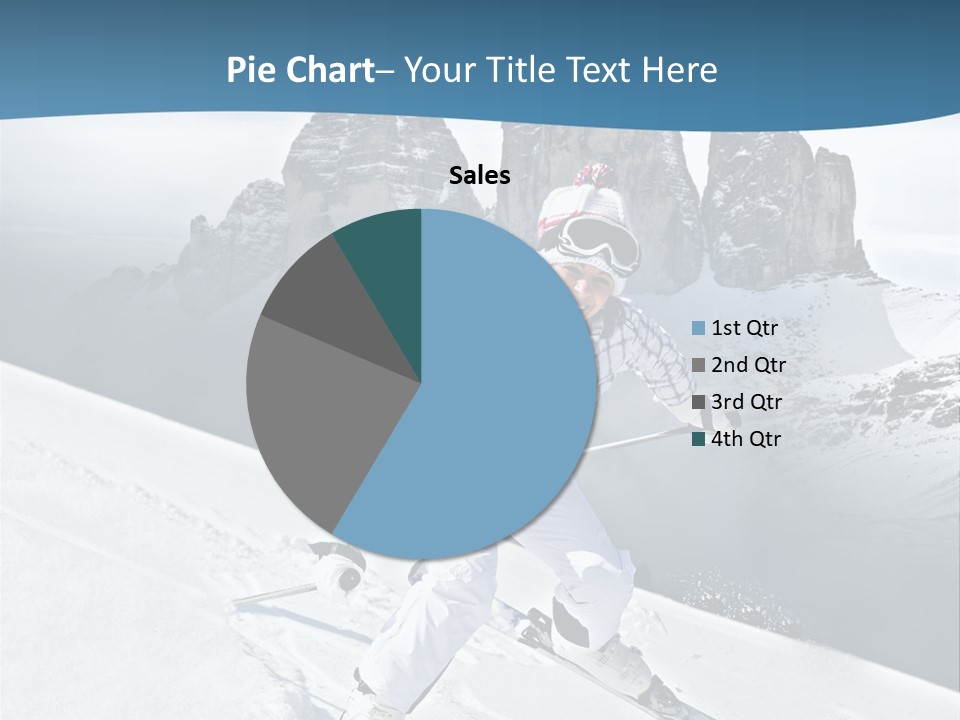 A Woman Skiing Down A Mountain With Mountains In The Background PowerPoint Template