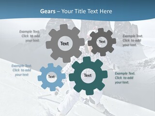 A Woman Skiing Down A Mountain With Mountains In The Background PowerPoint Template